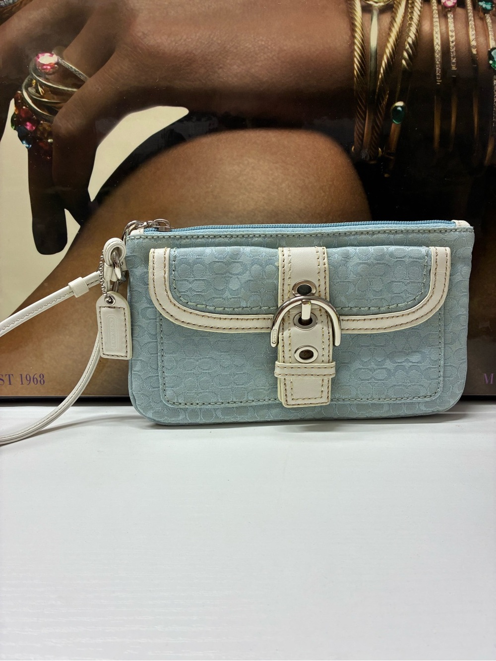 Coach RARE Y2K baby blue soho wristlet